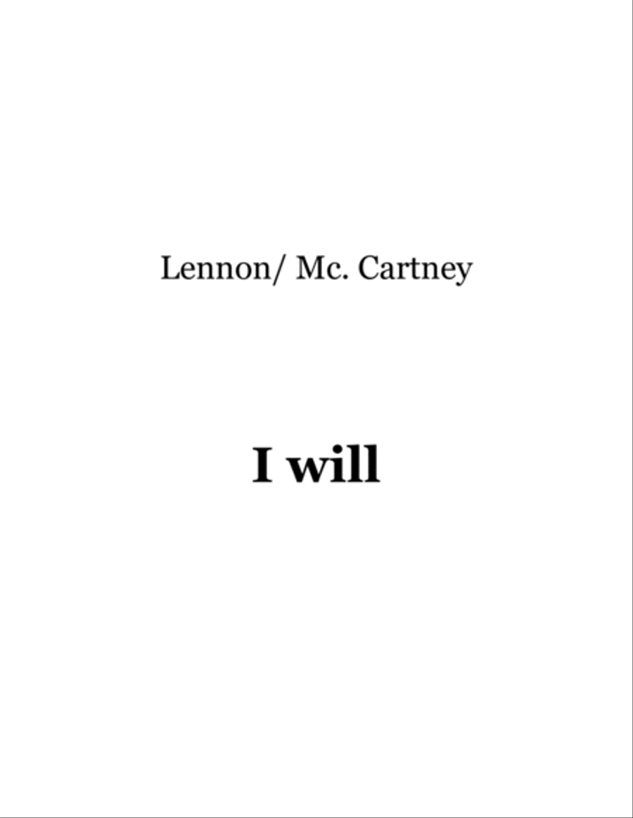 I Will Guitar Solo scores gallery preview page 1