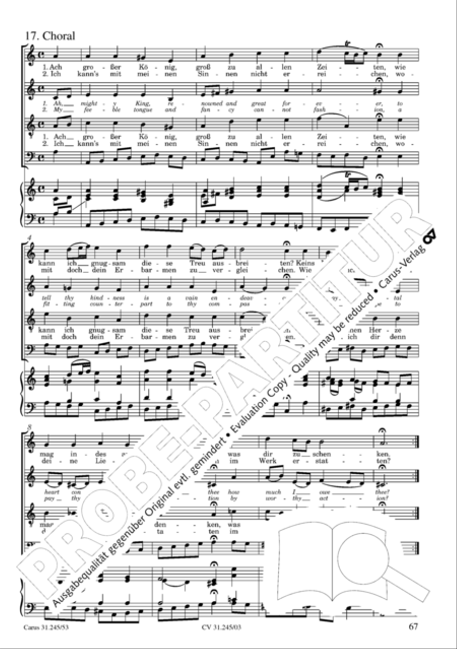 St. John Passion (Johannes-Passion) 4-Part scores gallery preview page 68