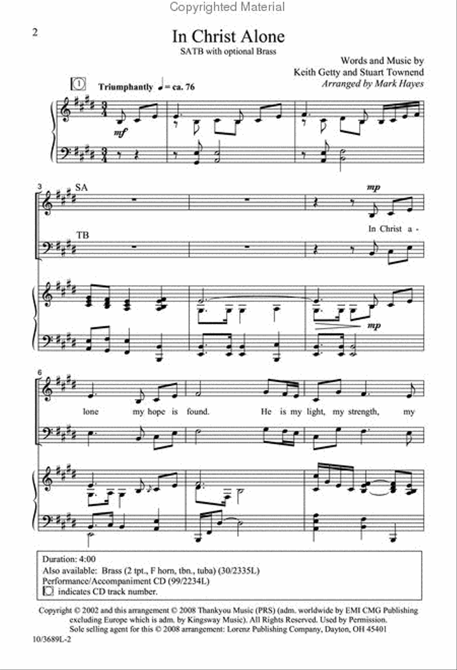 In Christ Alone In Christ Alone 4-Part scores gallery preview page 2