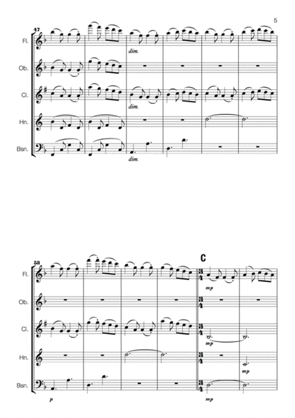 Holst - Second Suite in F for Military Band 4. Fantasia on the Dargason (arr. for Wind Quintet) image number null