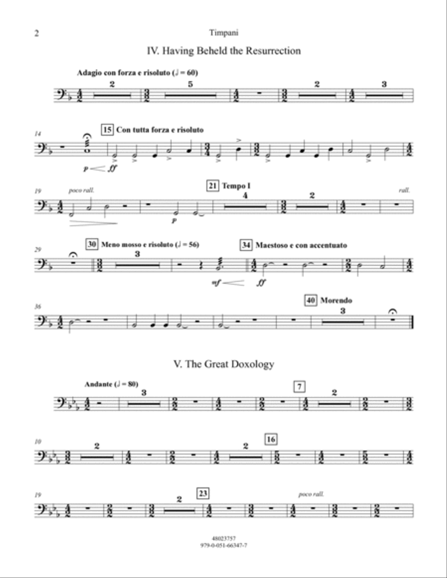 Suite from All-Night Vigil (Vespers) - Timpani Percussion scores gallery preview page 2