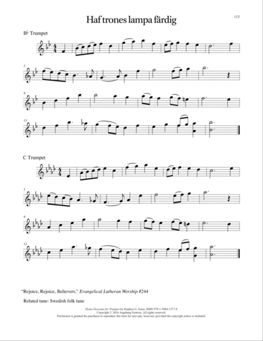 Hymn Descants for Trumpet C Trumpet scores gallery preview page 114
