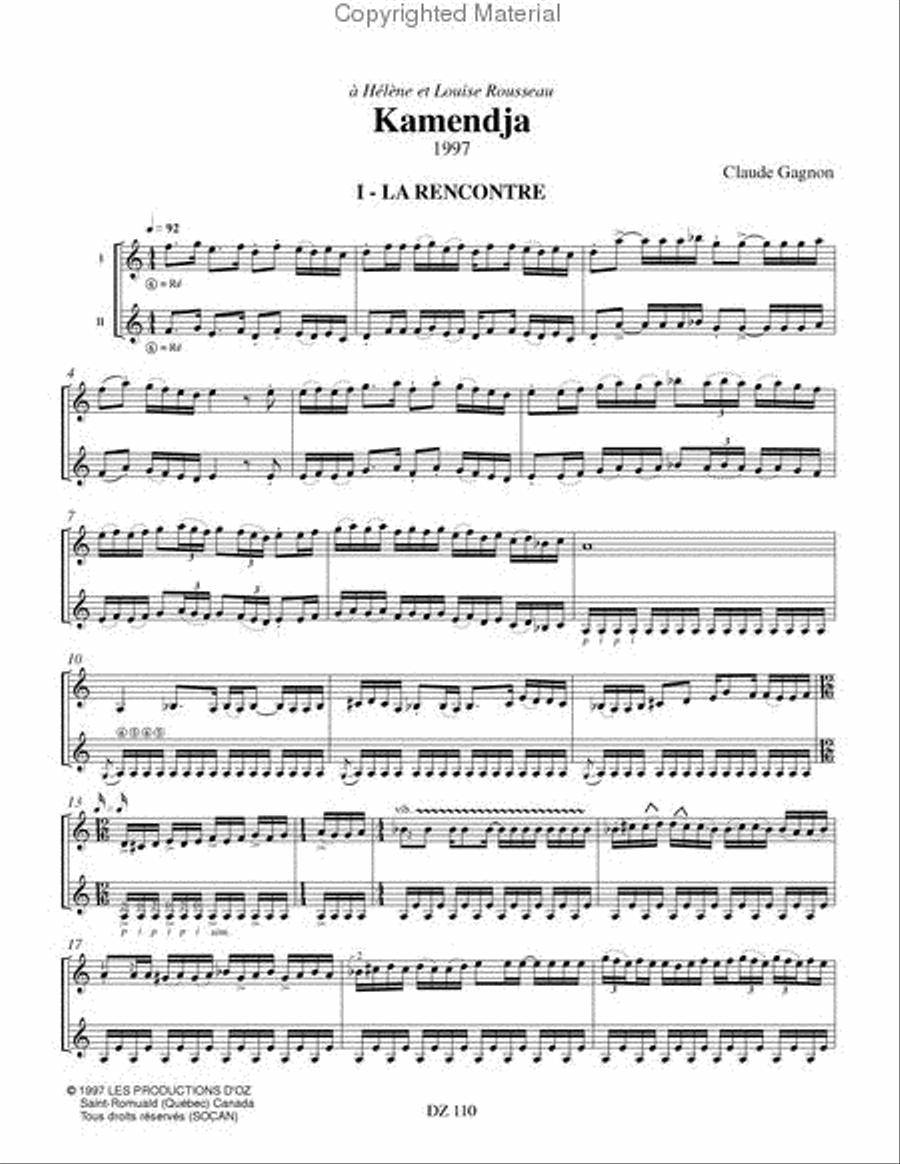 Kamendja Classical Guitar scores gallery preview page 2