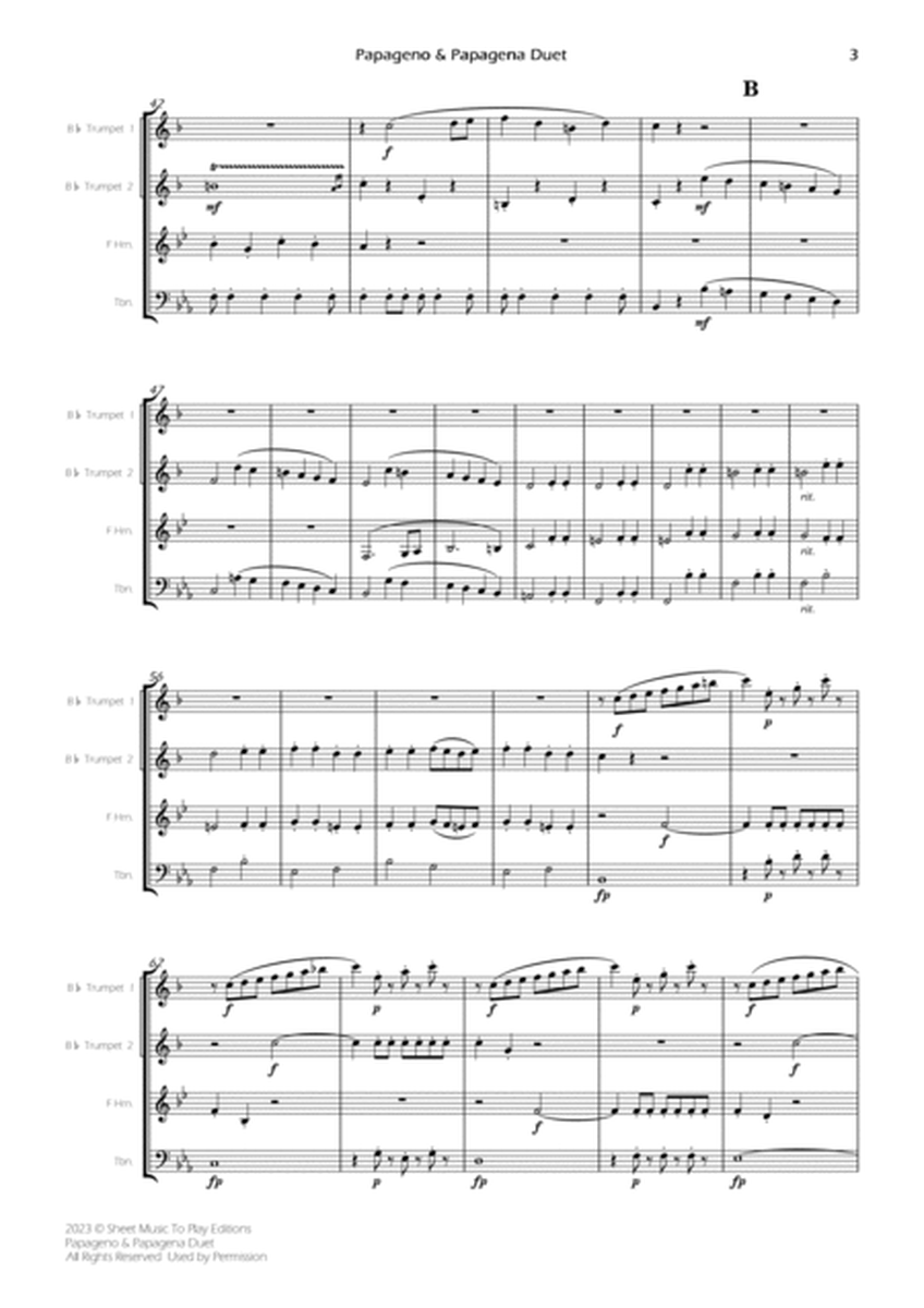 Papageno and Papagena Duet - Brass Quartet (Full Score and Parts) image number null