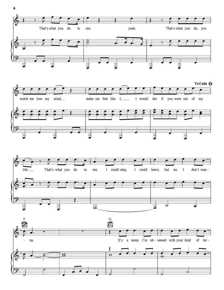 What You Do To Me What You Do To Me Piano, Vocal, Guitar scores gallery preview page 4