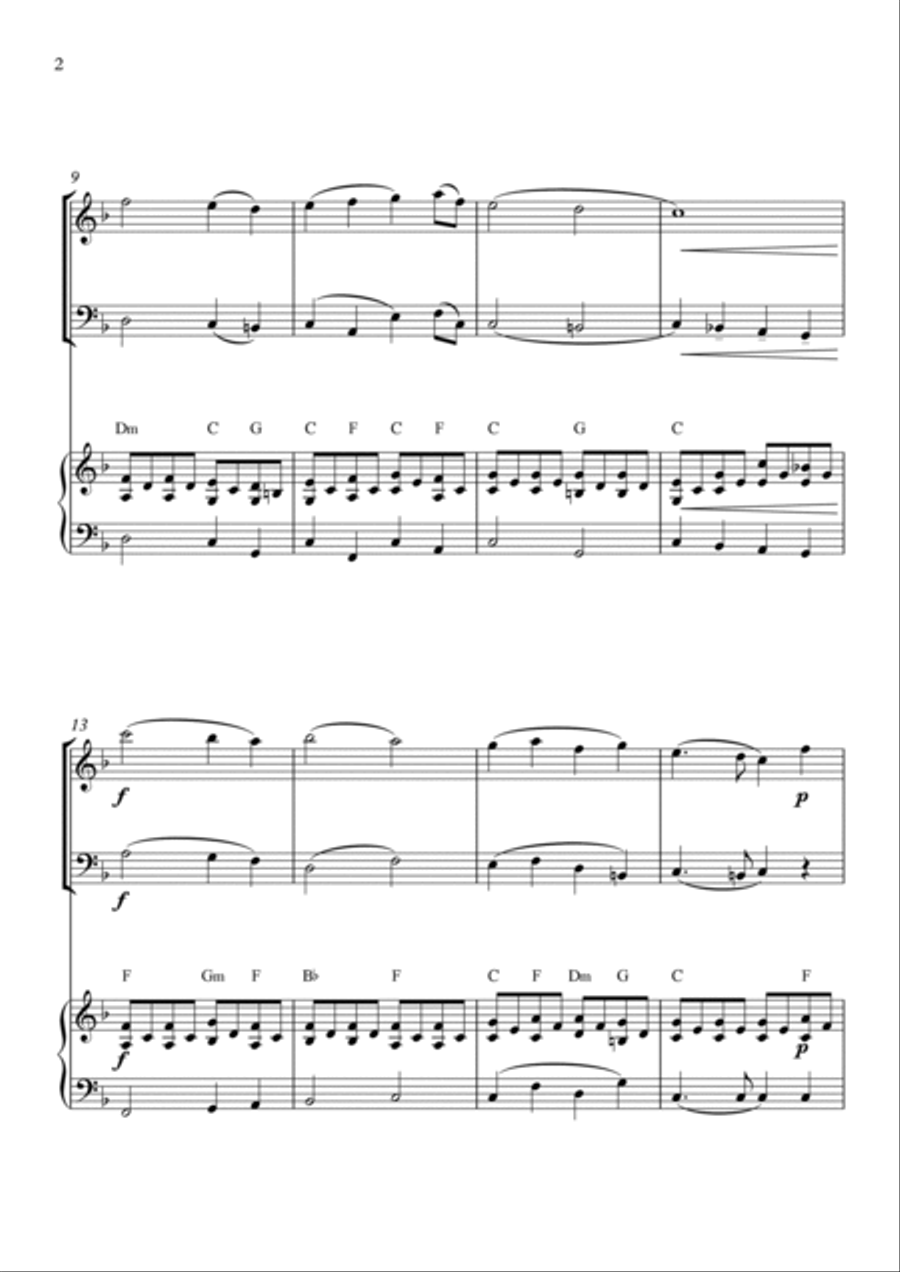 O Come, All Ye Faithful (Adeste Fidelis) Piano Trio scores gallery preview page 2