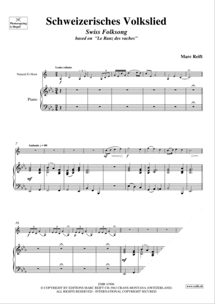 Schweizerisches Volkslied Horn scores gallery preview page 3