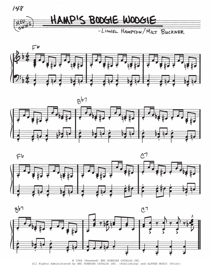 Hamp's Boogie Woogie Piano scores gallery preview page 1