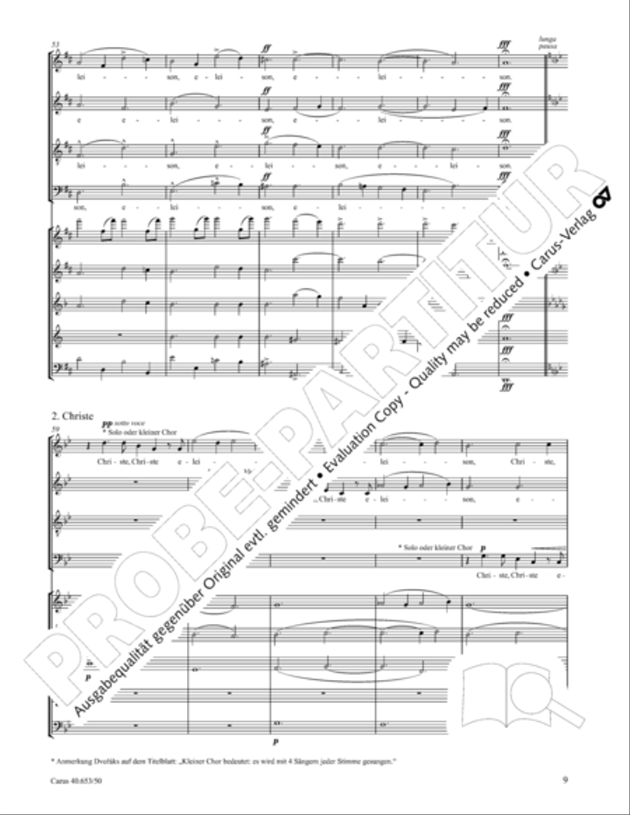 Mass in D Major (Missa in D) 4-Part scores gallery preview page 10