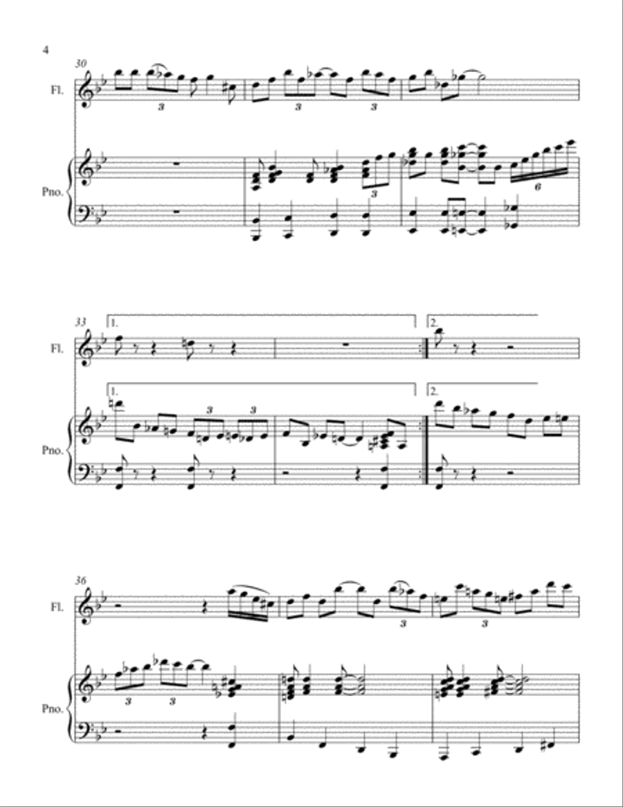 Basin Street Blues Flute Solo scores gallery preview page 4