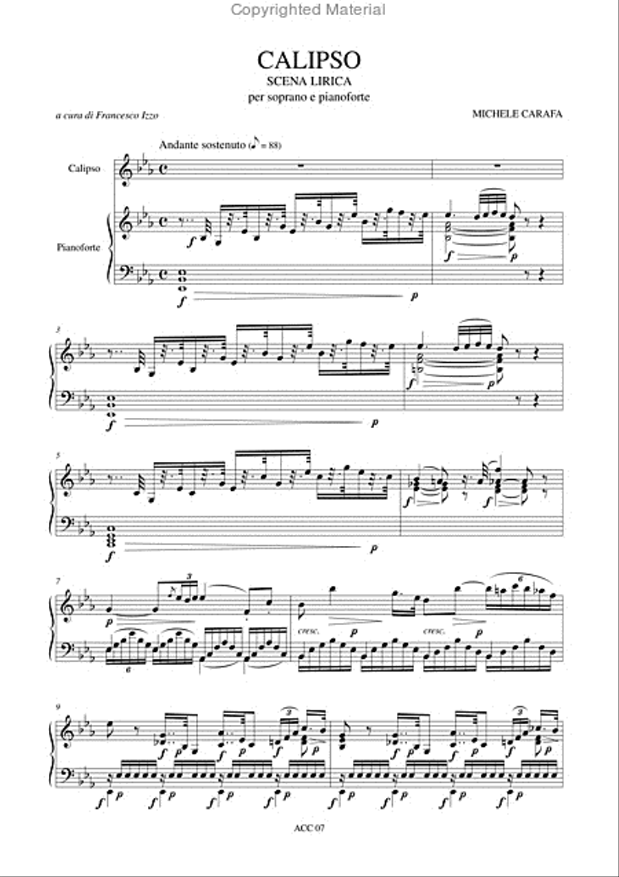 Calipso. Scena Lirica for Soprano and Piano Voice Solo scores gallery preview page 2