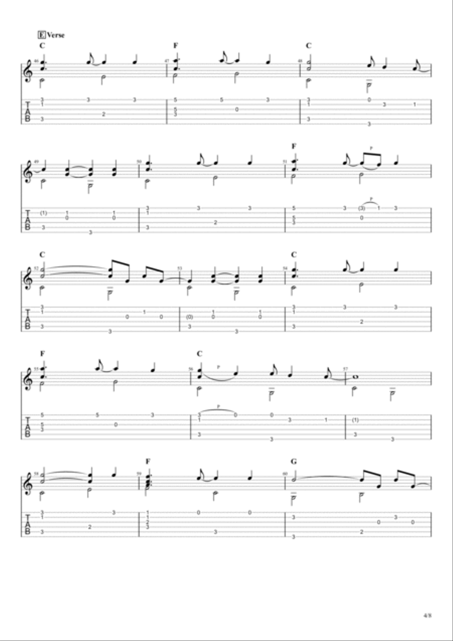 Blowin' In The Wind Guitar Tablature scores gallery preview page 5