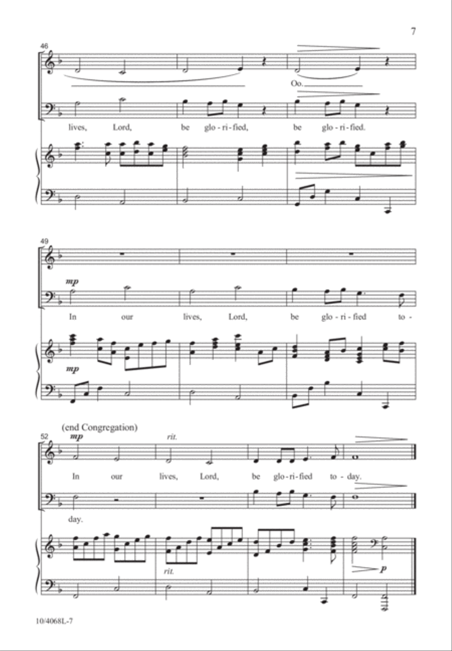 Lord, Be Glorified 4-Part scores gallery preview page 7