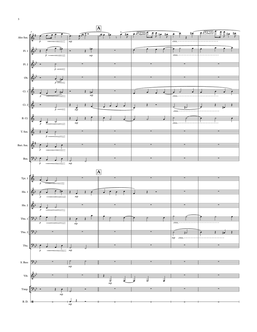 Nocturne in G Minor, Op. 37 #1 arranged for Wind Ensemble and Solo Alto Saxophone Concert Band scores gallery preview page 4