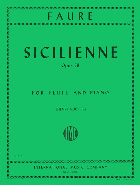 Sicilienne, Op. 78 (BUESSER)