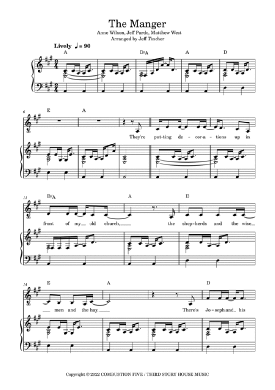 The Manger Piano, Vocal, Guitar scores gallery preview page 2