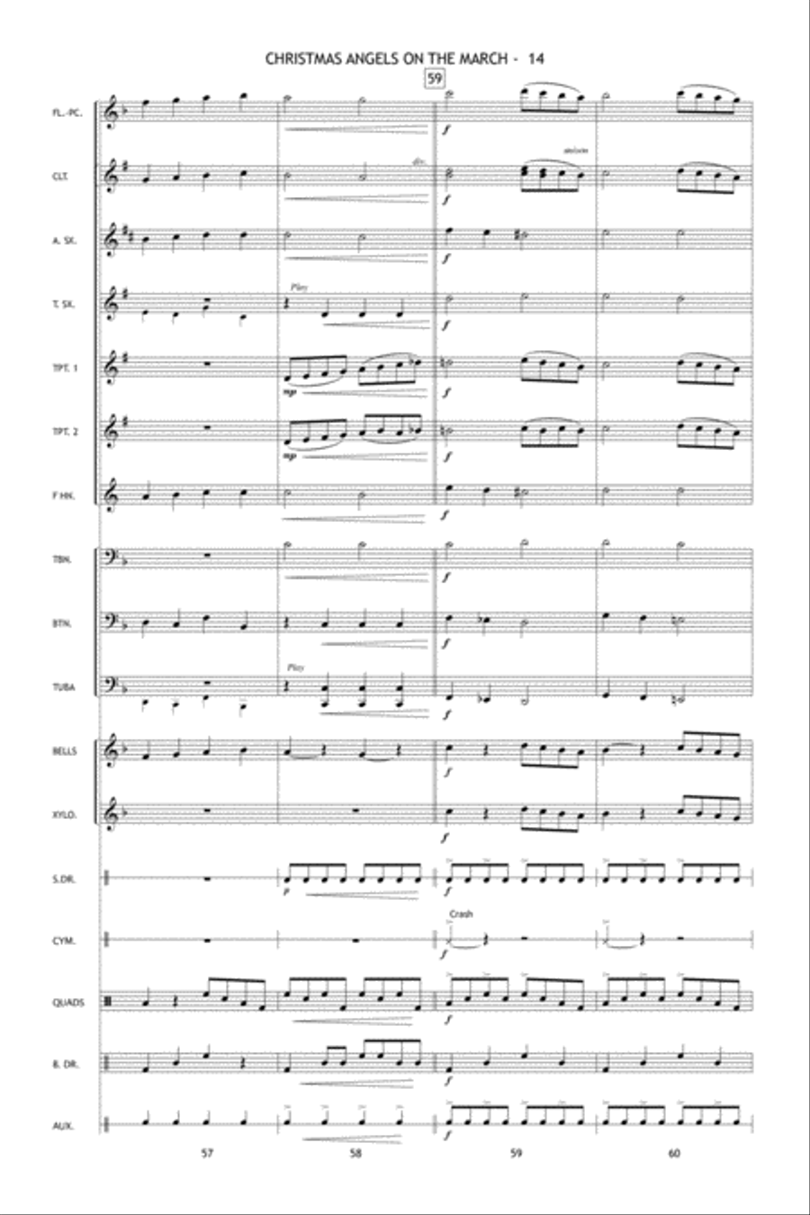Christmas Angels on the March Marching Band scores gallery preview page 15