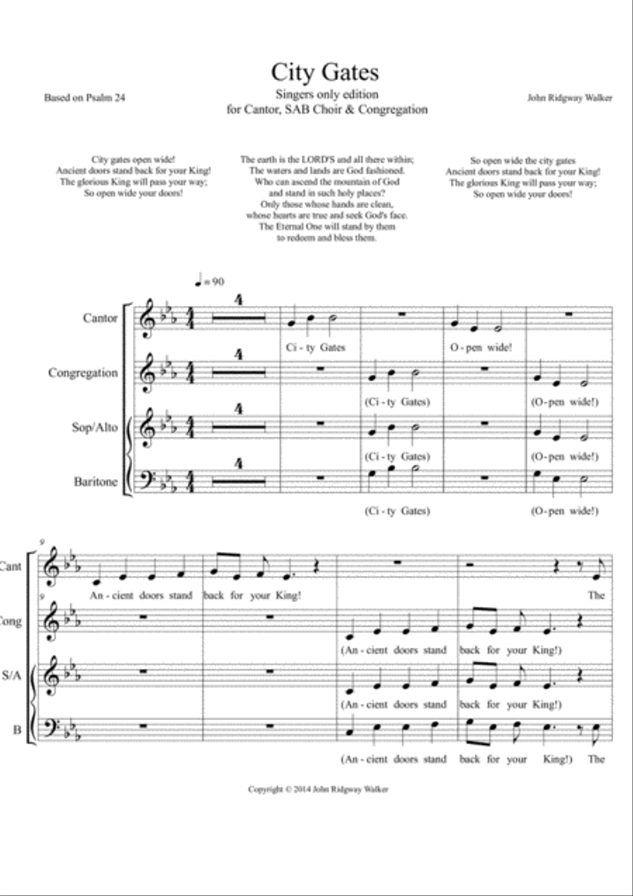 City Gates (Eb)-02a Singers edition 3-Part scores gallery preview page 1