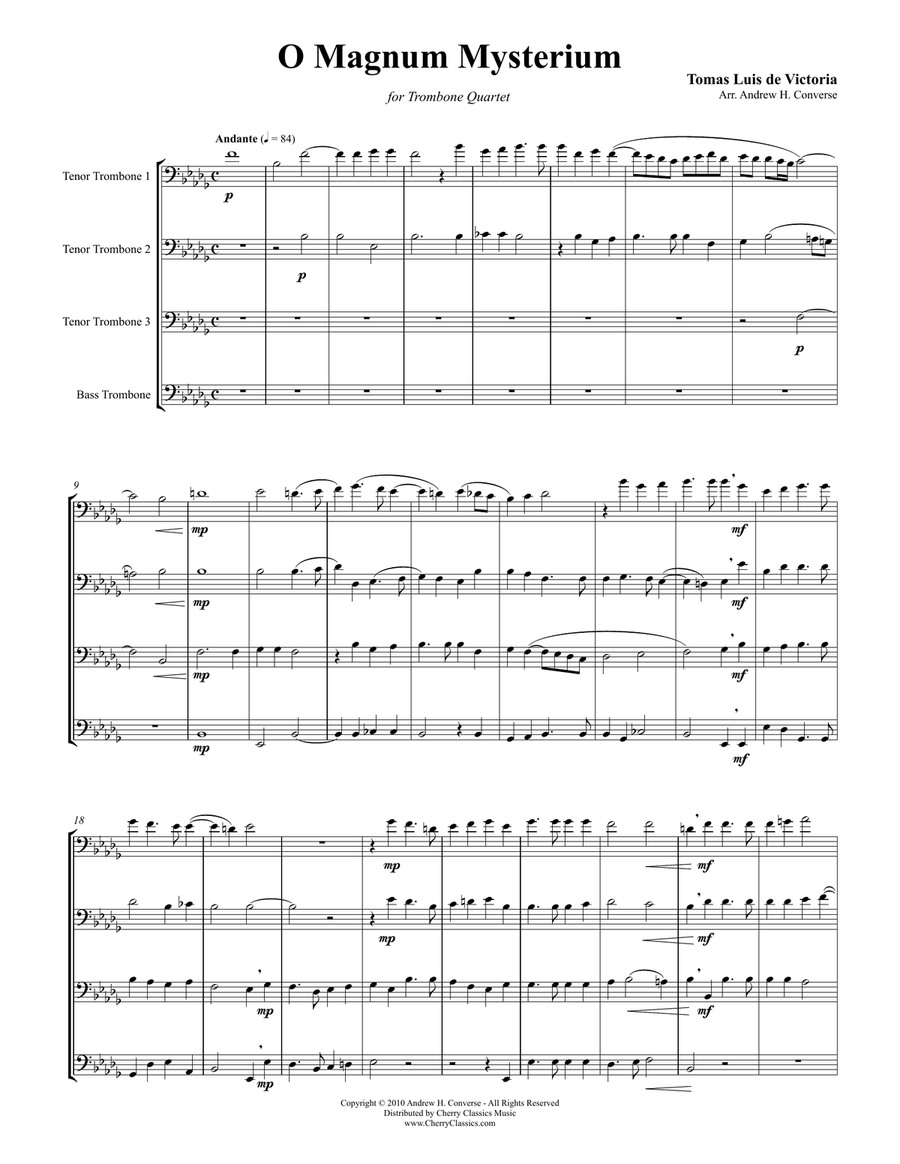 O Magnum Mysterium Brass Ensemble scores gallery preview page 1