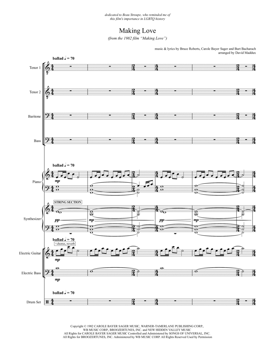 Making Love Small Ensemble scores gallery preview page 1