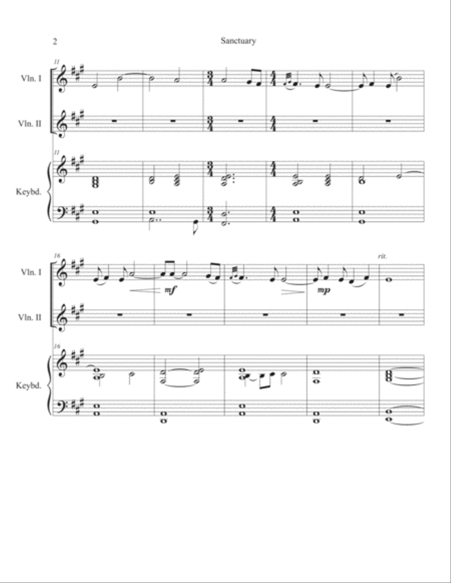 Sanctuary Piano, Vocal, Guitar scores gallery preview page 2