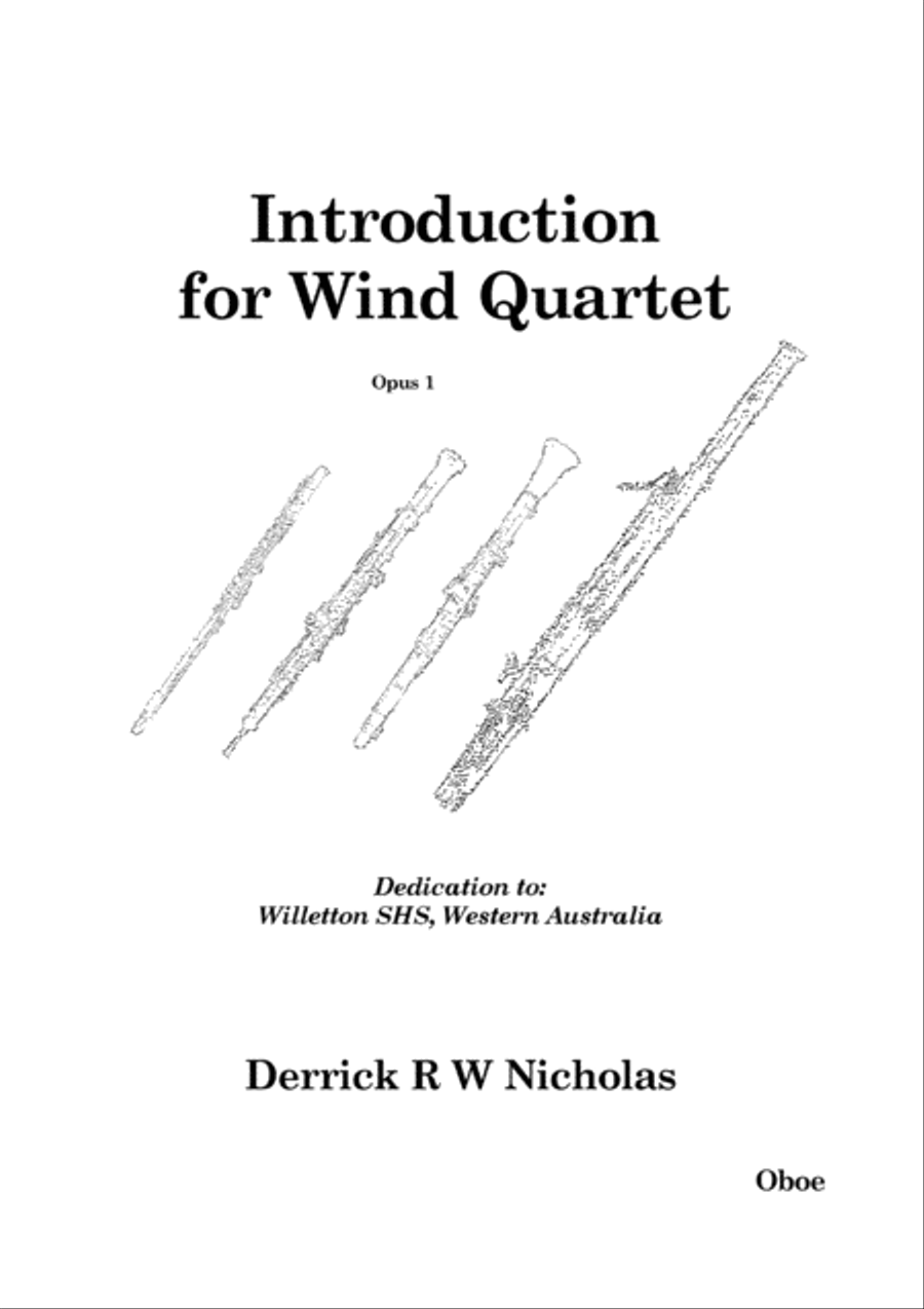 Introduction for Wind Quartet (Oboe) Woodwind Quartet scores gallery preview page 1