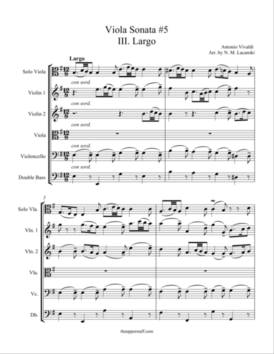 Sonata RV40 Movement III String Orchestra scores gallery preview page 1
