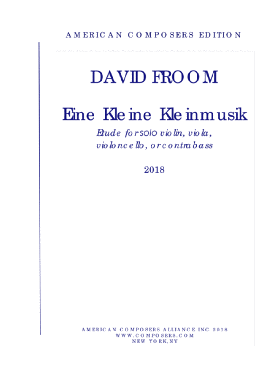[Froom] Eine Kleine Kleinmusik String Quartet scores gallery preview page 1
