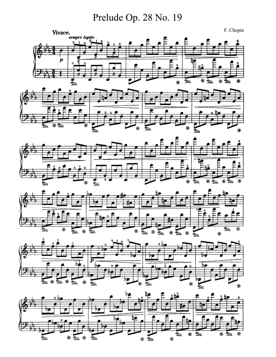 Chopin Prelude Op. 28 No. 19 in Eb Major