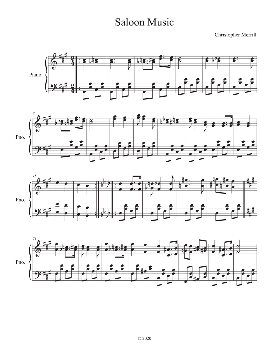 Saloon Music Piano Solo scores gallery preview page 1
