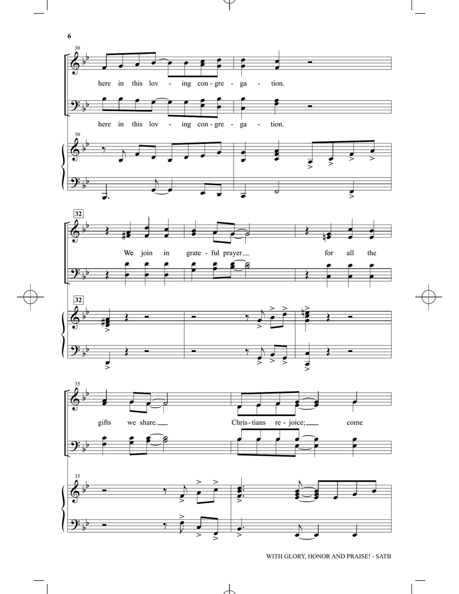 With Glory, Honor And Praise! 4-Part scores gallery preview page 5
