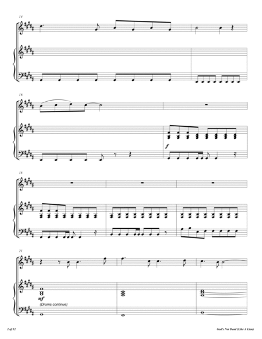 Like A Lion (God's Not Dead) Flute Solo scores gallery preview page 3