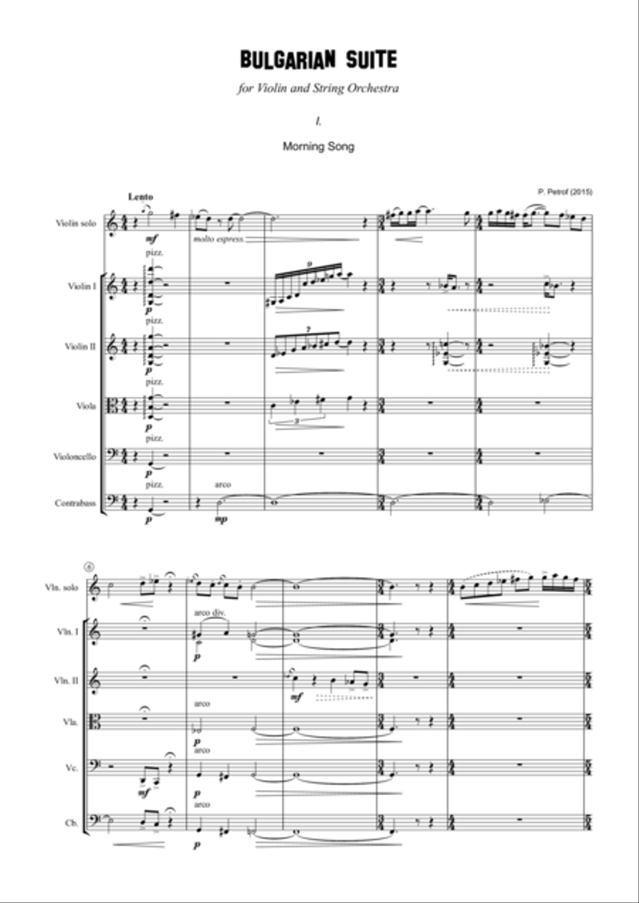 Bulgarian Suite for Violin and 13 Strings - full score String Orchestra scores gallery preview page 1