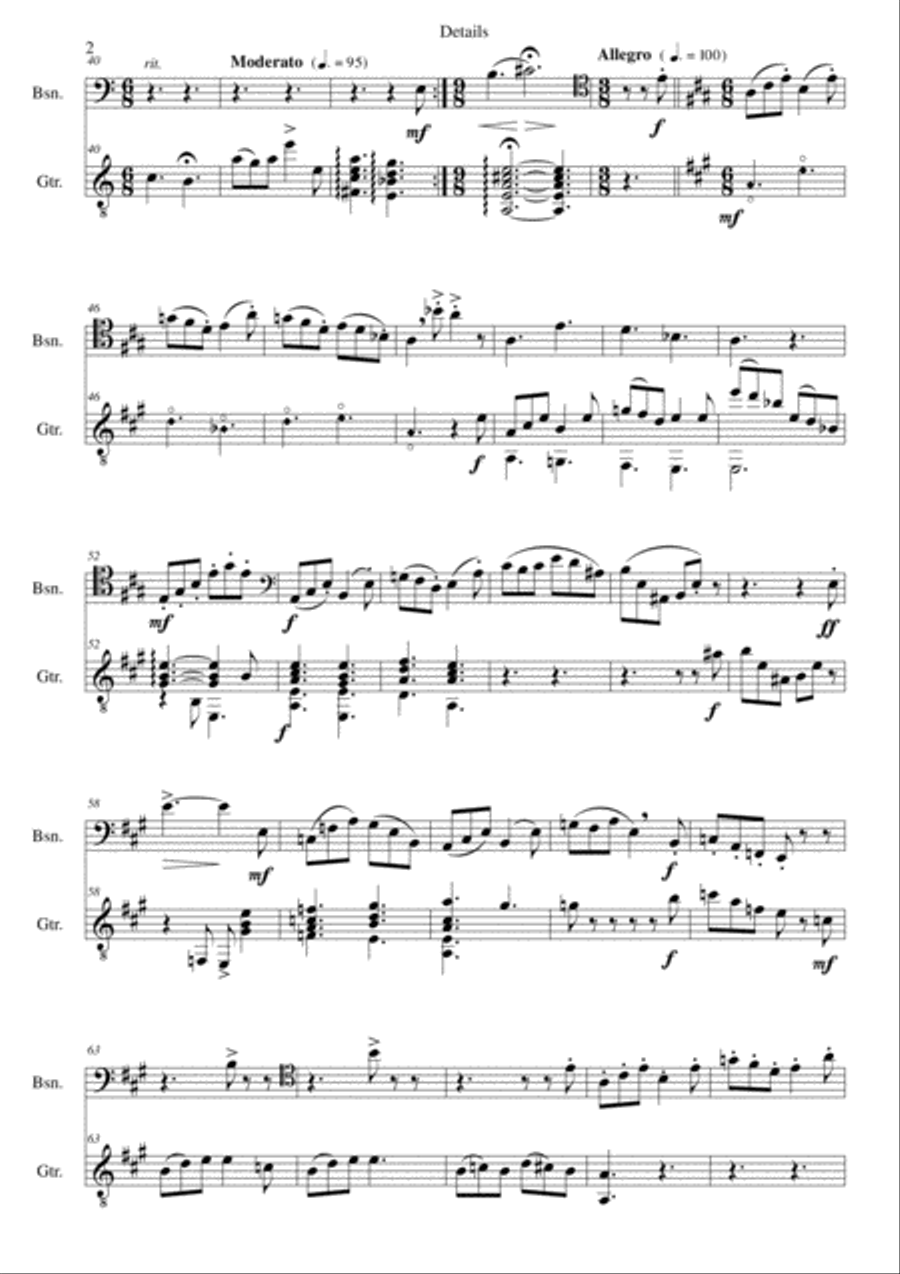 Details for bassoon and guitar Bassoon scores gallery preview page 2