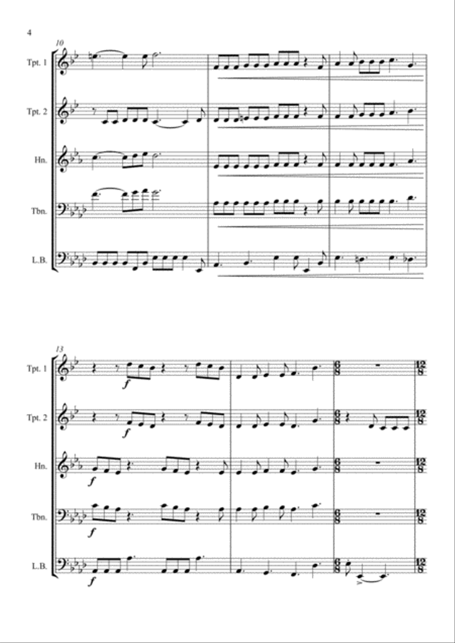 Somebody To Love Somebody To Love Brass Quartet scores gallery preview page 4