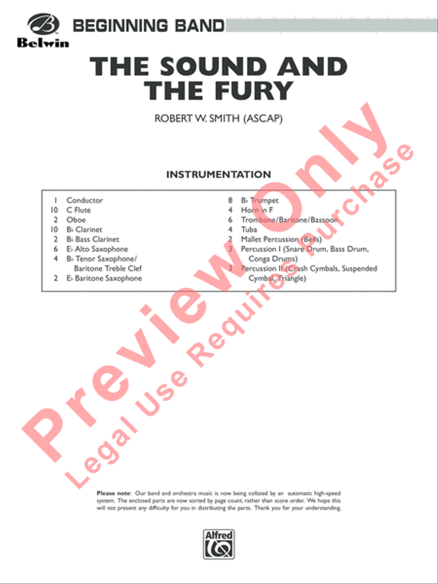 The Sound and the Fury Concert Band scores gallery preview page 2