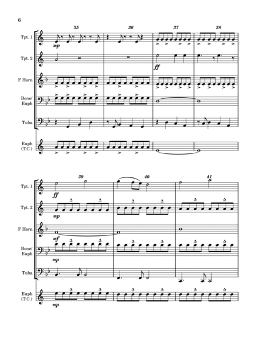 Major Tom (coming Home) Brass Ensemble scores gallery preview page 6