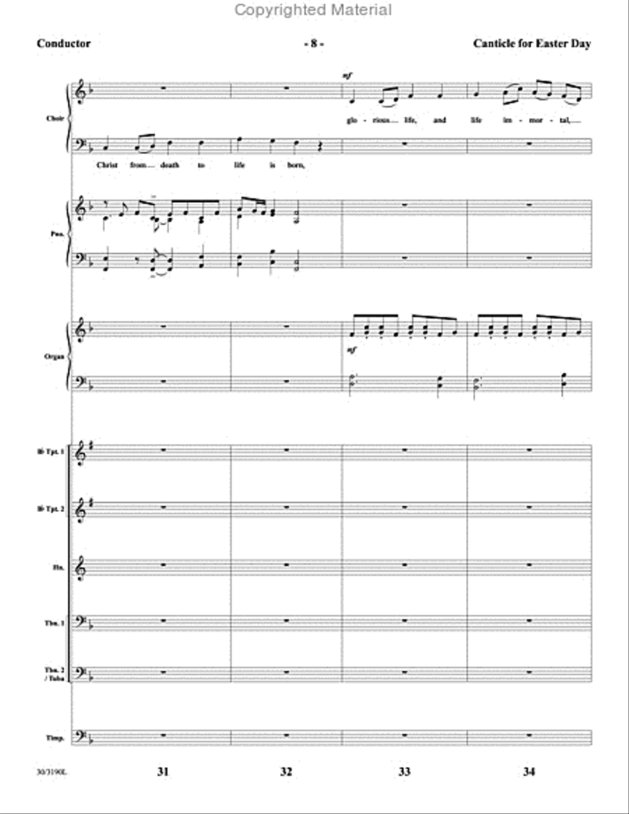 Canticle for Easter Day - Brass and Timpani Score and Parts Choir scores gallery preview page 9