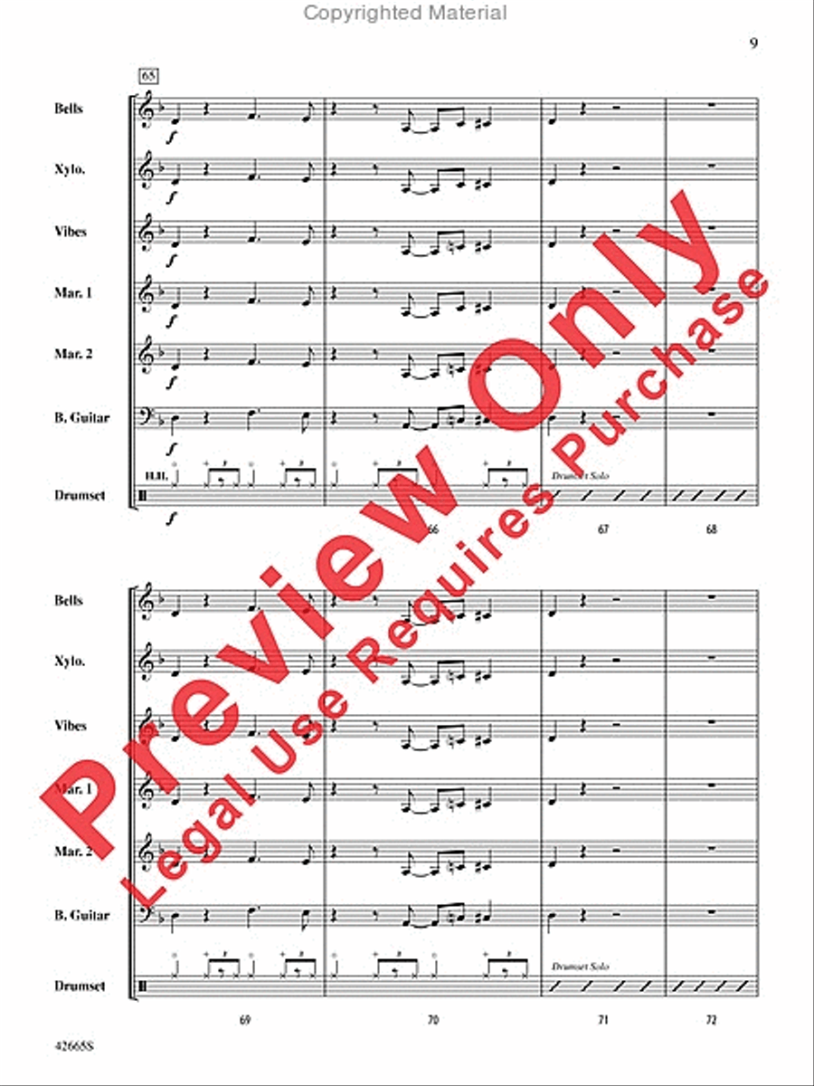Cantina Band (from Star Wars) Percussion Ensemble scores gallery preview page 10