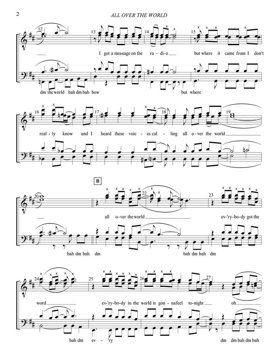 All Over The World All Over The World TTBB scores gallery preview page 3