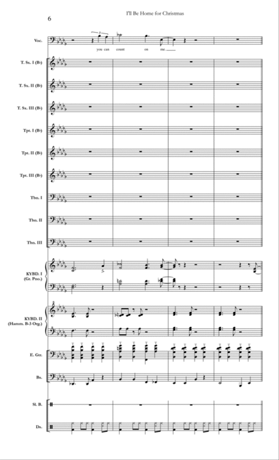 I'll Be Home For Christmas Small Ensemble scores gallery preview page 6