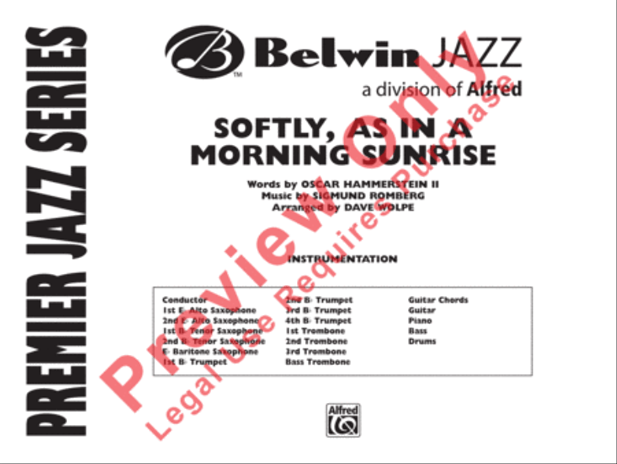 Softly, As in a Morning Sunrise Jazz Ensemble scores gallery preview page 2