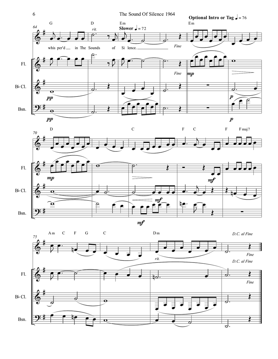 The Sound Of Silence The Sound Of Silence Small Ensemble scores gallery preview page 6