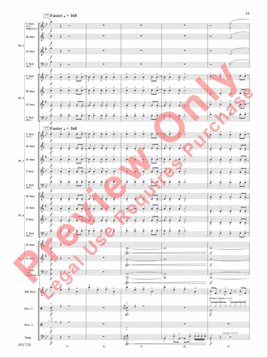 Shine Bright Shine Bright Concert Band scores gallery preview page 19