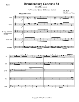 Bach Brandenburg Concerto #2 - 1st Movement for Woodwind Quintet