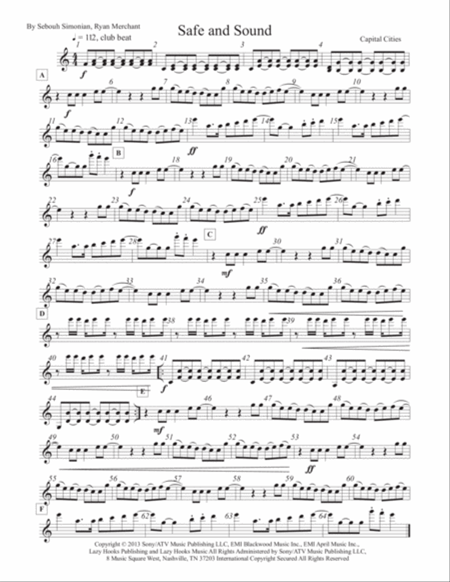 Safe And Sound String Quartet scores gallery preview page 1