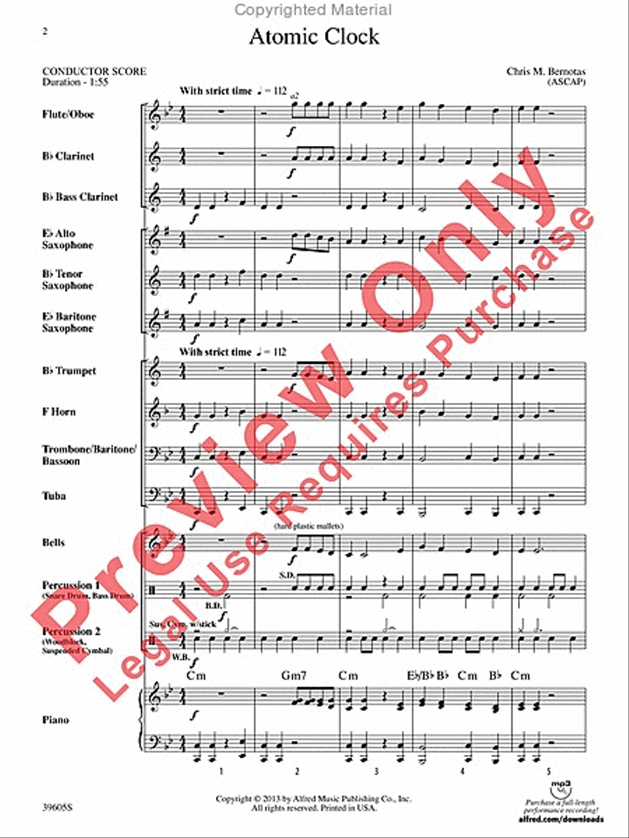 Atomic Clock Concert Band scores gallery preview page 3