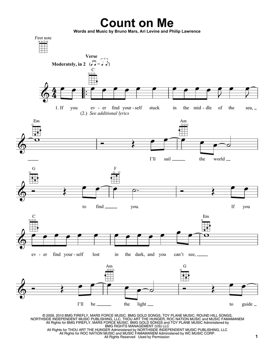 Count On Me Ukulele scores gallery preview page 1