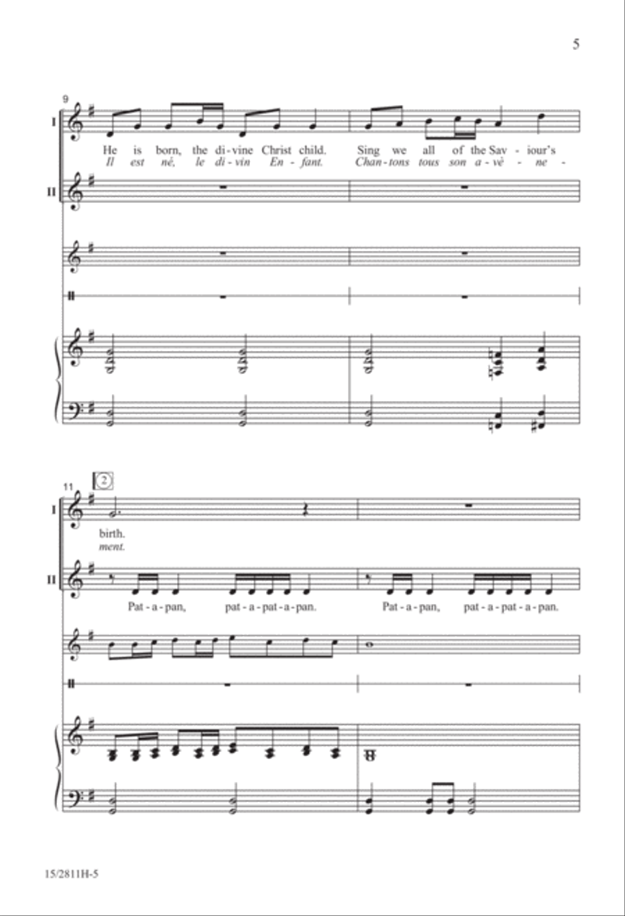 He Is Born with Pat-a-pan 2-Part scores gallery preview page 6