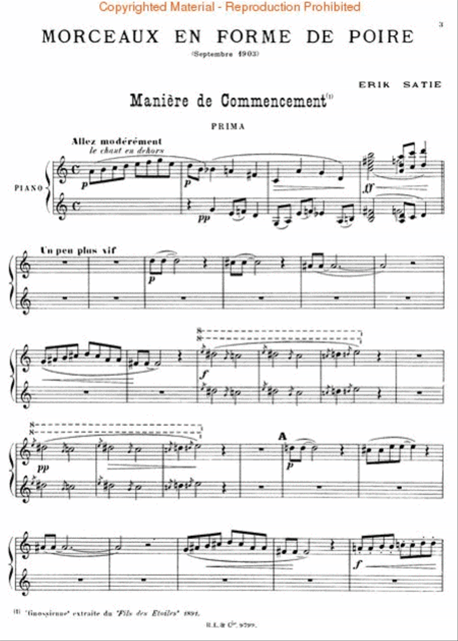 3 Morceaux en forme de Poire (3 Pieces in Form of a Pear) Piano Duet scores gallery preview page 3